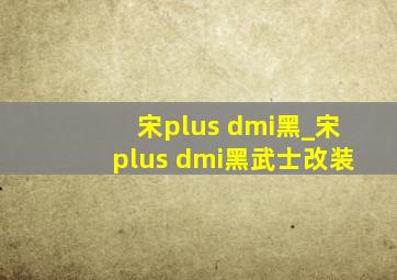 宋plus dmi黑_宋plus dmi黑武士改装